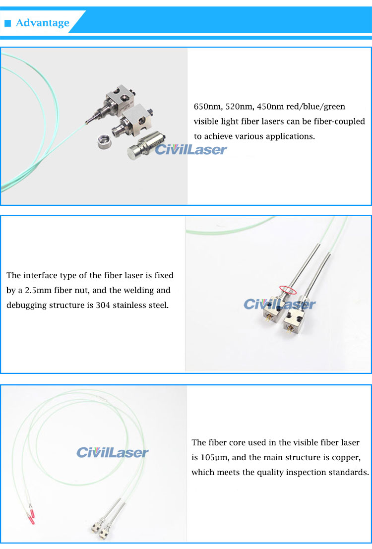 520nm fiber coupled laser